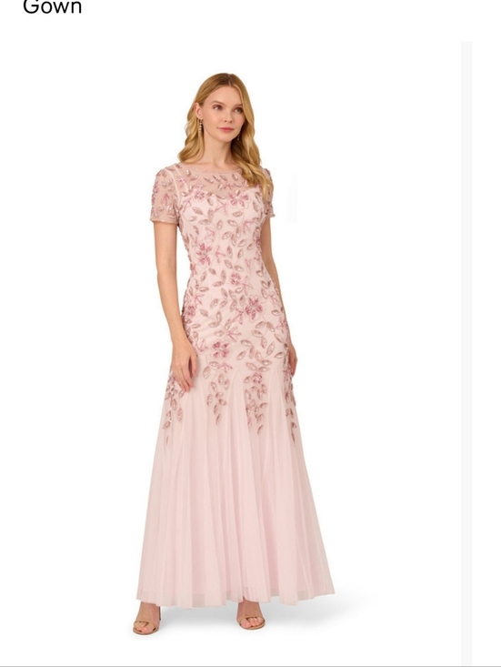 Adrianna Papell Dresses & Skirts - Adrianna Papell Women's Floral -Beaded Blush Pink Gown